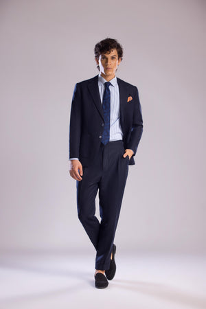 Midnight Blue 2-Piece Linen Suit – Classic & Breathable Elegance