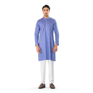 blue cross stitched kurta