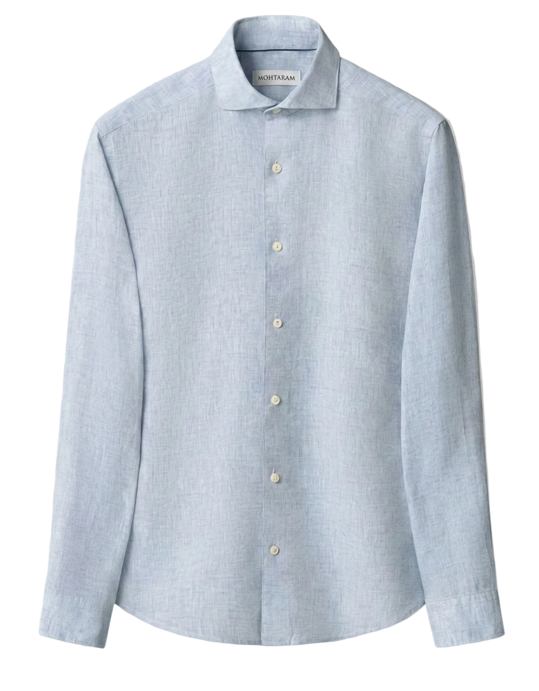 Light blue checkered shirt on a gray background