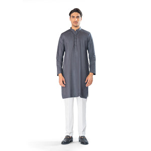 green cross stitched kurta