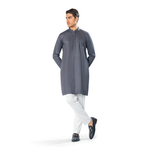 Green Embroidered Kurta in Cross-Stitch Pattern