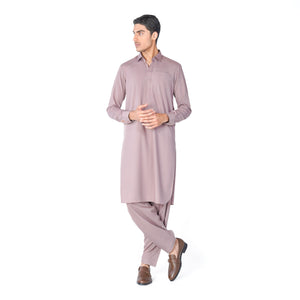 Kameez & Shalwar Set in Coral Wash & Wear