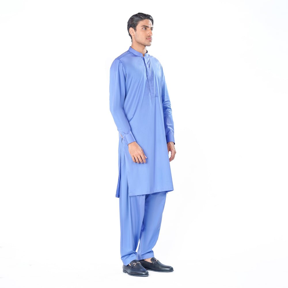 blue kurta shalwar