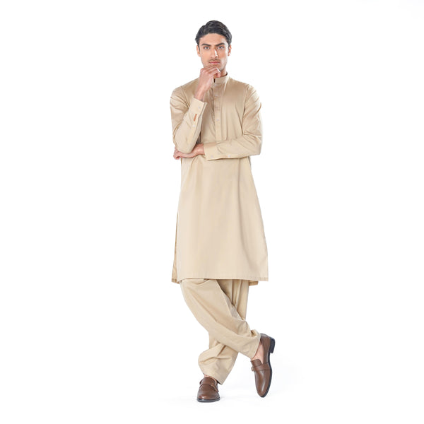 beige kurta shalwar