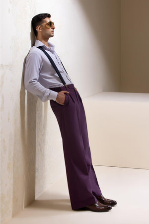 Mohtaram - Mid-Rise Wide-leg Pleated Cotton Trousers