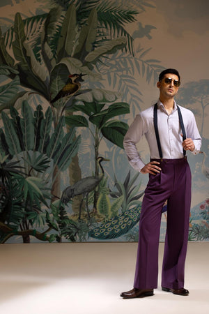 Mohtaram - Mid-Rise Wide-leg Pleated Cotton Trousers