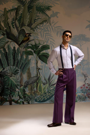 Mohtaram - Mid-Rise Wide-leg Pleated Cotton Trousers