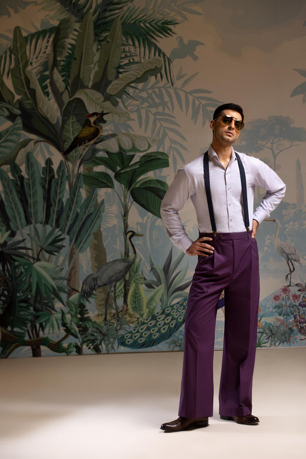 Mohtaram - Mid-Rise Wide-leg Pleated Cotton Trousers