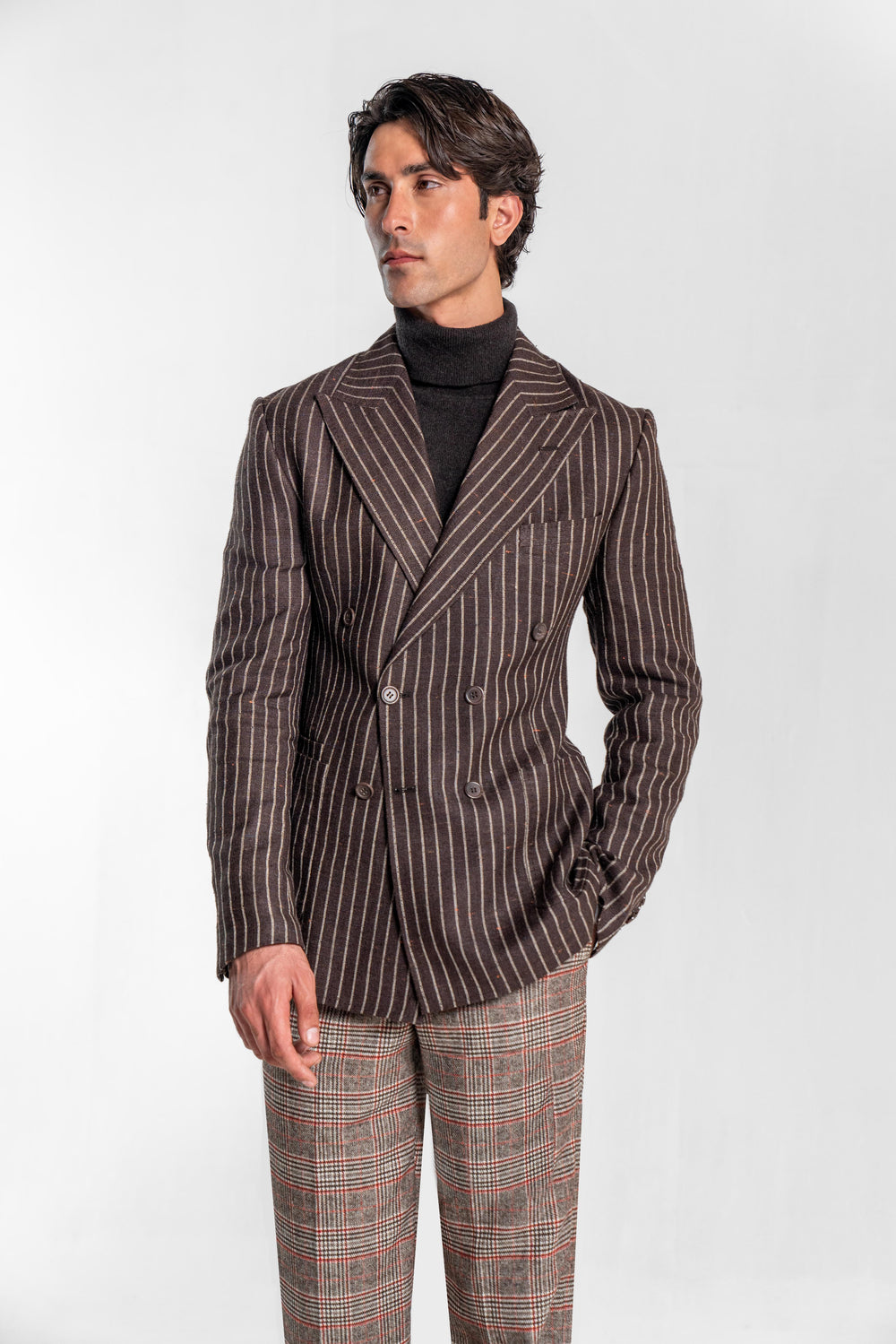 Pinstripe Double-Breasted Sports Jacket
