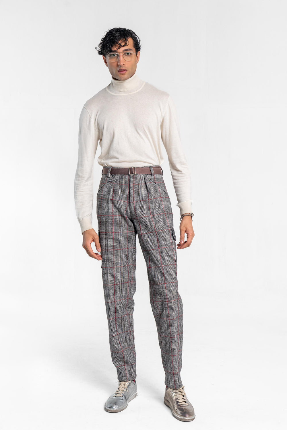Plaid Cargo Trousers