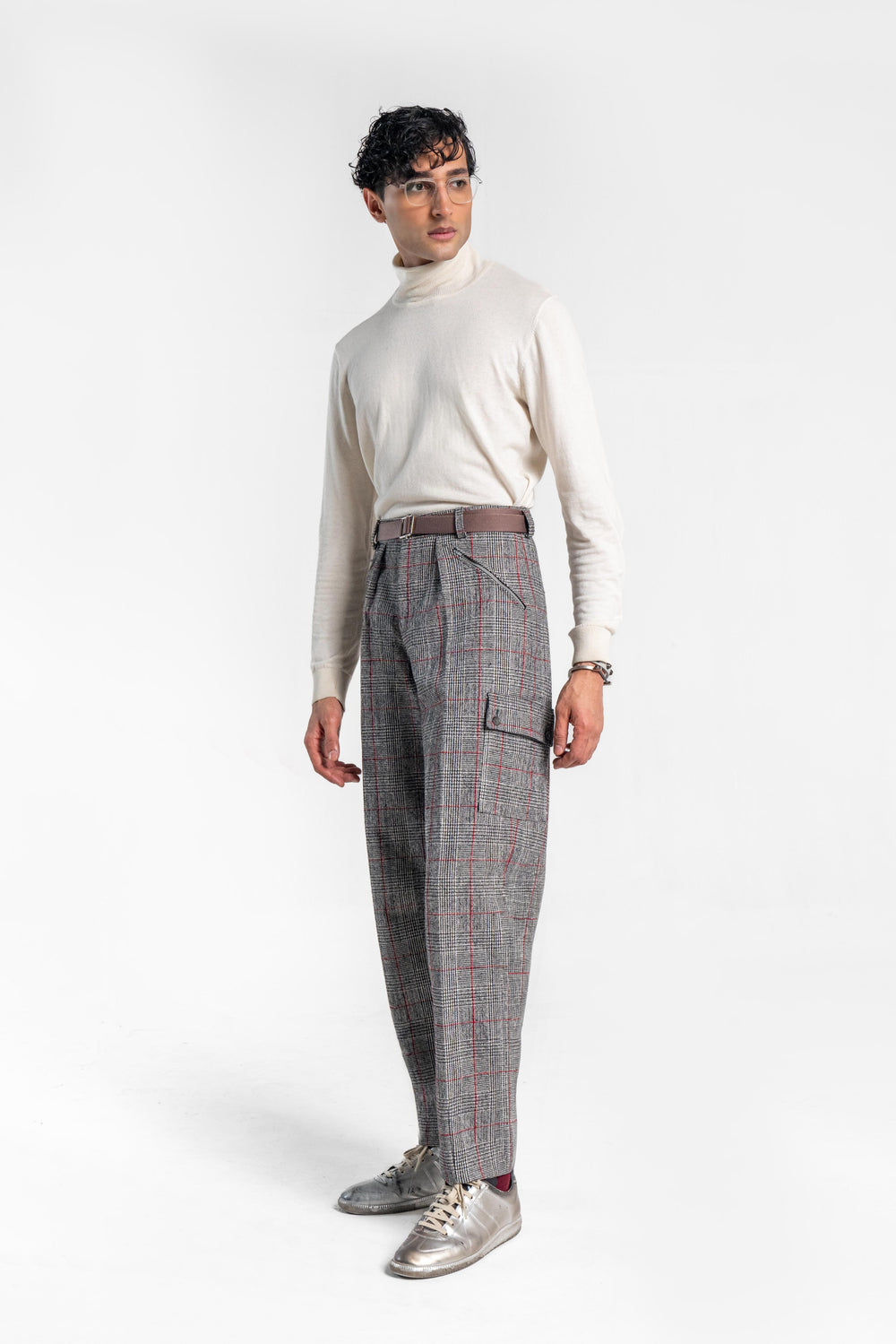 Plaid Cargo Trousers
