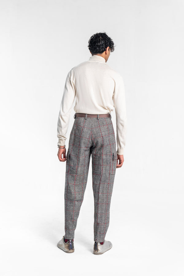 Plaid Cargo Trousers