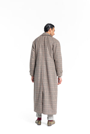 Plaid Overcoat with Sherling Lining