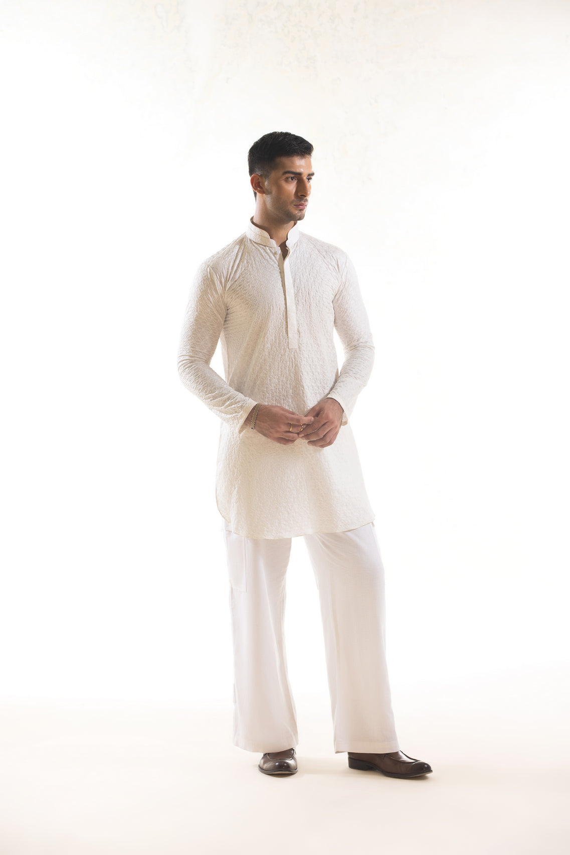 Anarkali Embroidered Kurta in Cotton