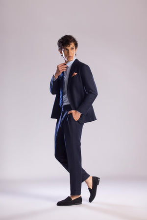 Midnight Blue 2-Piece Linen Suit – Classic & Breathable Elegance