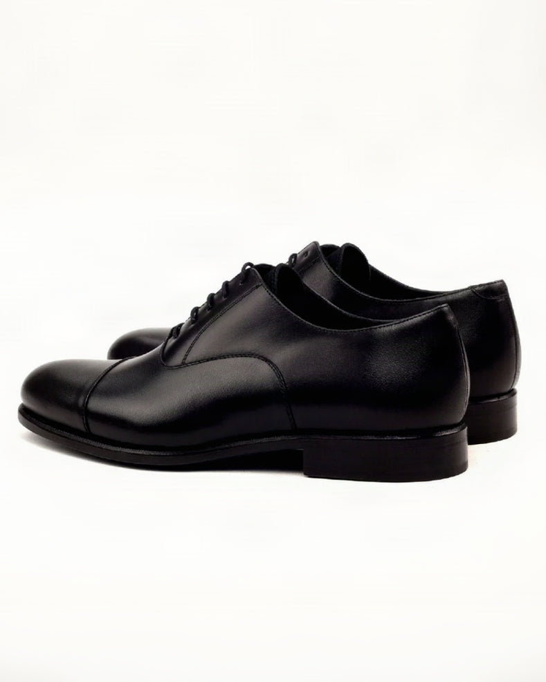 Black Cap-Toe Oxford in Polished Calf by Mohtaram