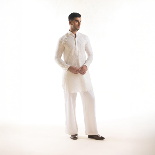 Anarkali Embroidered Kurta in Cotton