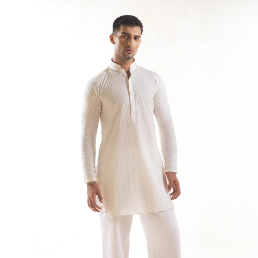Anarkali Embroidered Kurta in Cotton