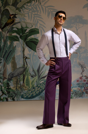 Mohtaram - Mid-Rise Wide-leg Pleated Cotton Trousers