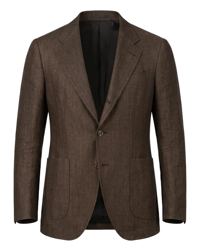 Convertible Sports Jacket in Brown Linen