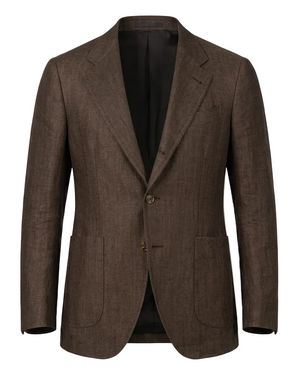Convertible Sports Jacket in Brown Linen