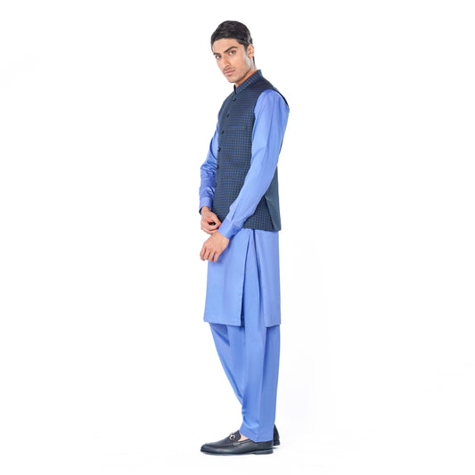 blue waistcoat