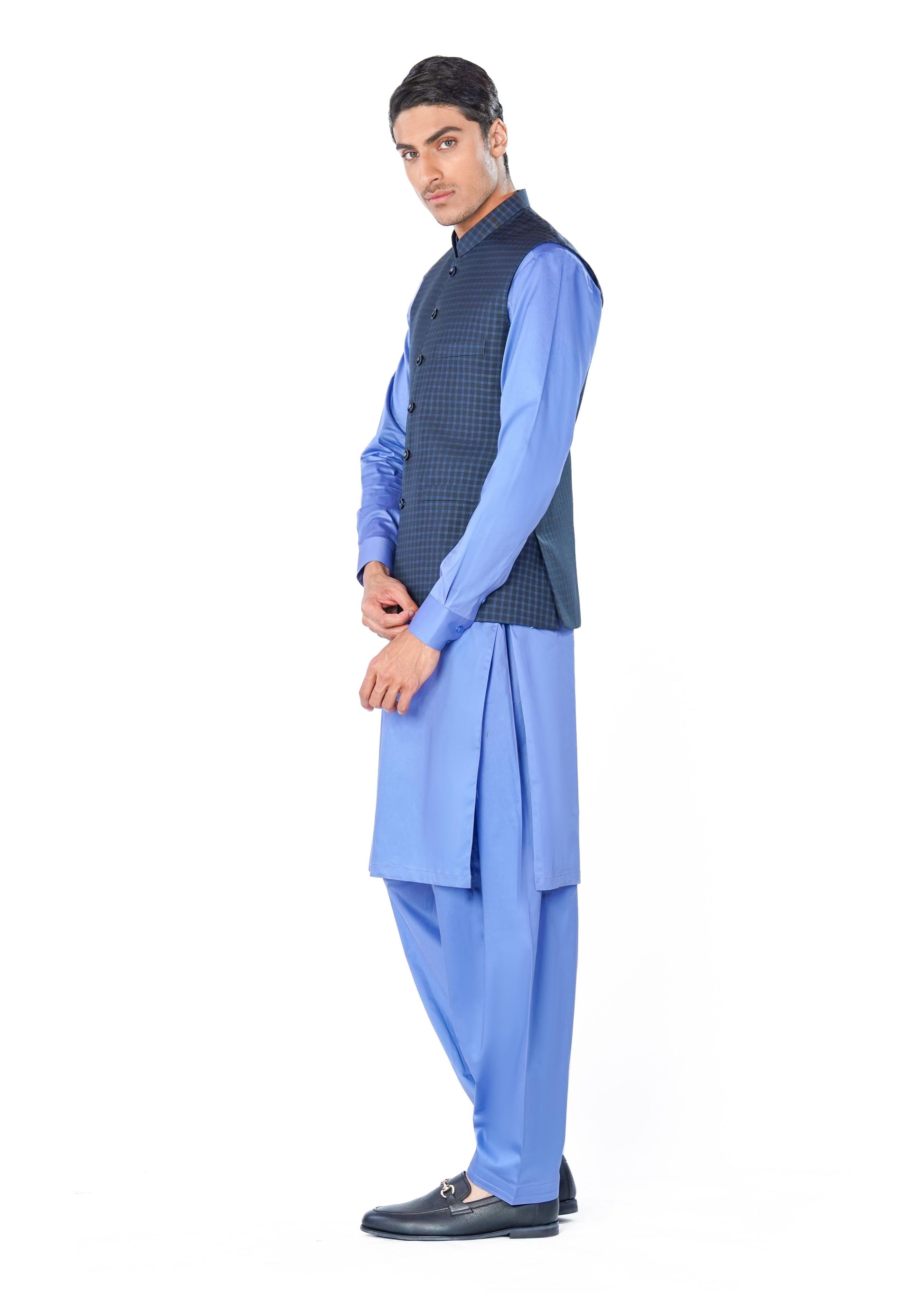 blue waistcoat