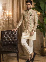 Embroidered Bandhgalla with 'Jafri' Pattern in Gold