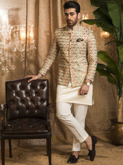 Embroidered Bandhgalla with 'Jafri' Pattern in Gold