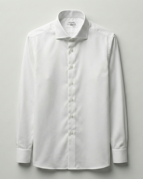 White dress shirt on a gray background