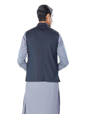 Charcoal Waistcoat in Tropical Wool Fabric