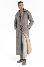Plaid Overcoat with Sherling Lining