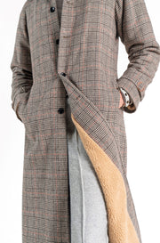 Plaid Overcoat with Sherling Lining