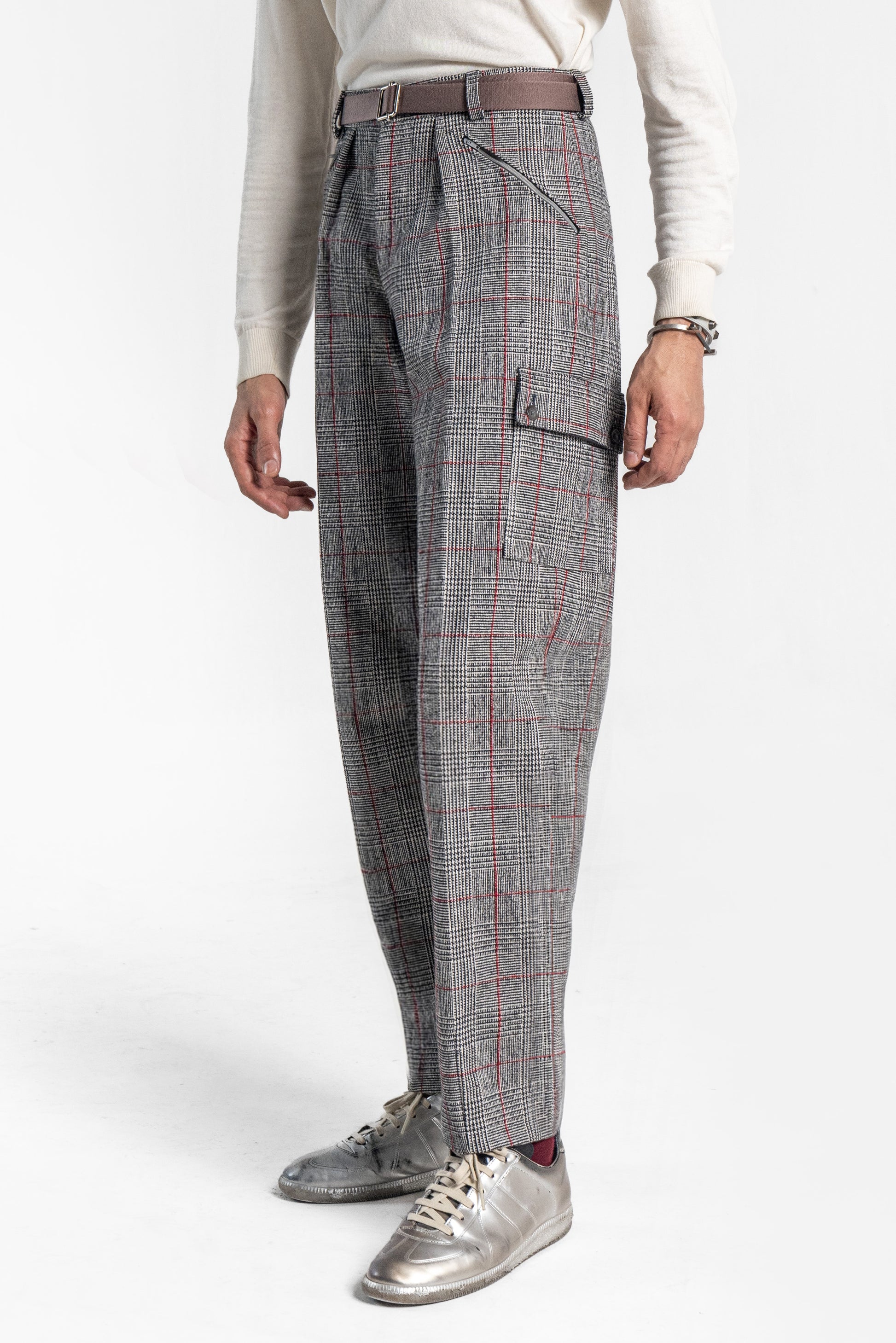 Plaid Cargo Trousers