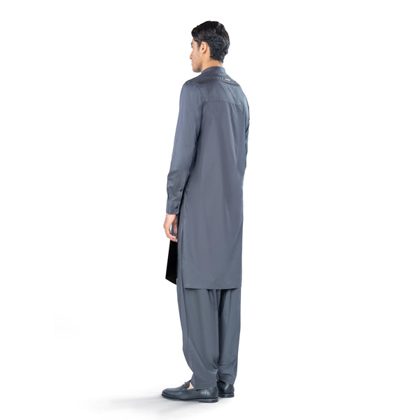dark grey kurta shalwar