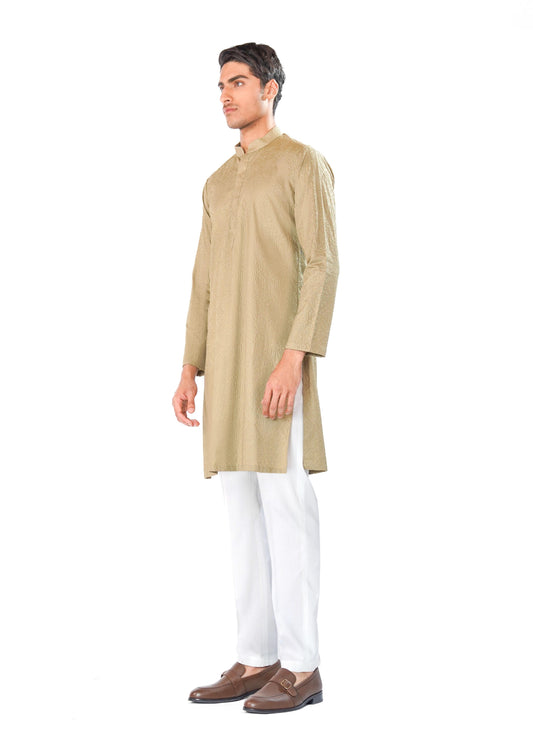 Embroidered Kurta with Cross-Stitch Pattern in PIMA Cotton