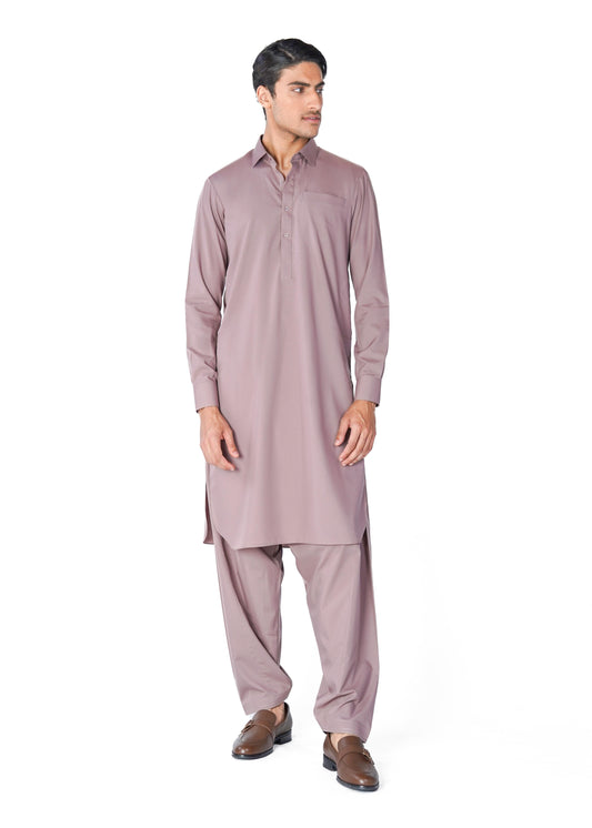 Kameez & Shalwar Set in Coral Wash & Wear