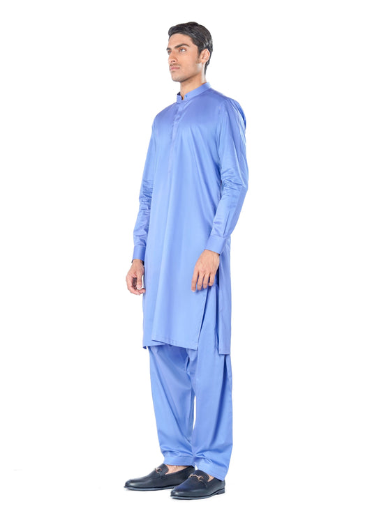 blue kurta shalwar
