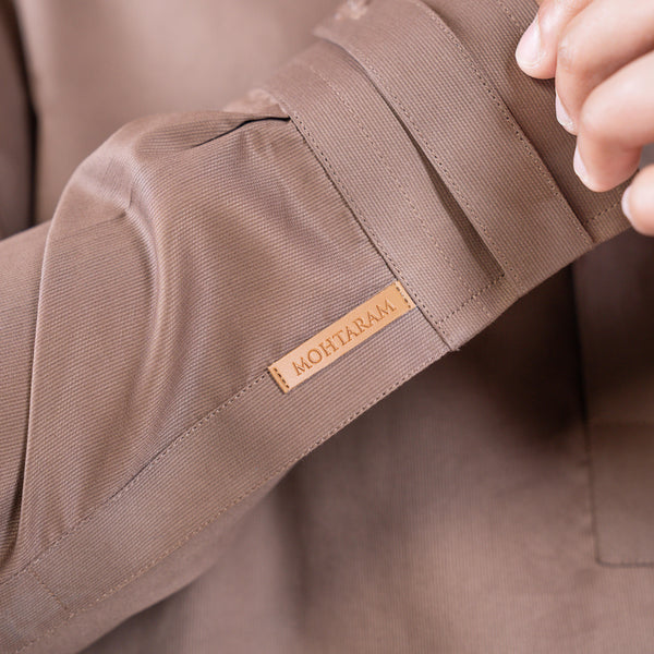 Kurta & Shalwar Set in Brown Egyptian Cotton