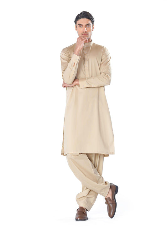beige kurta shalwar