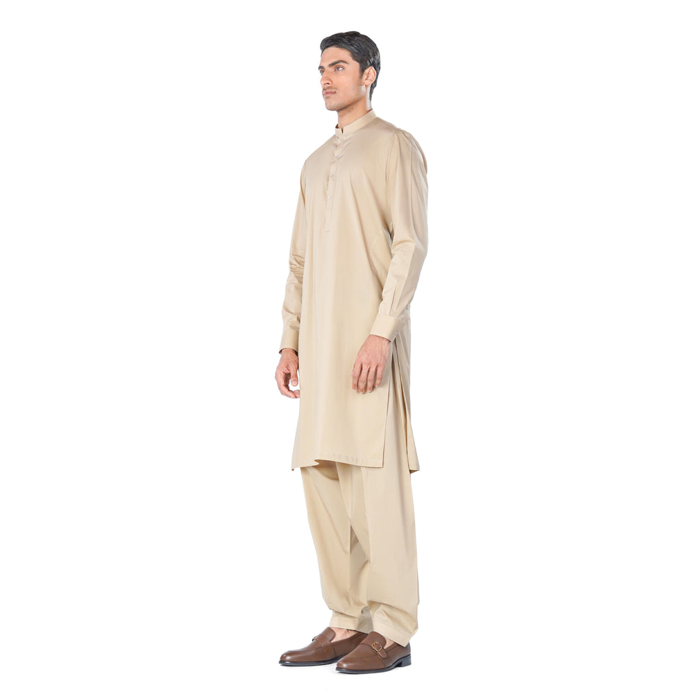 beige kurta shalwar