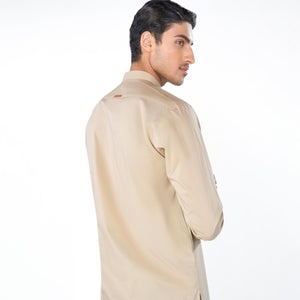 Kurta & Shalwar Set in Beige PIMA Cotton