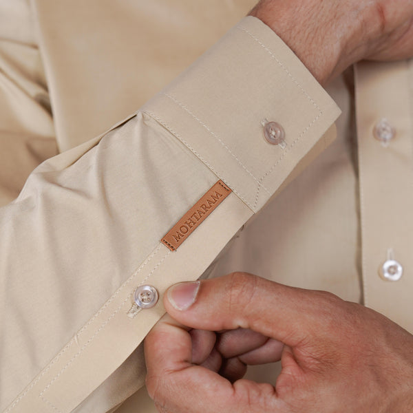 Kurta & Shalwar Set in Beige PIMA Cotton