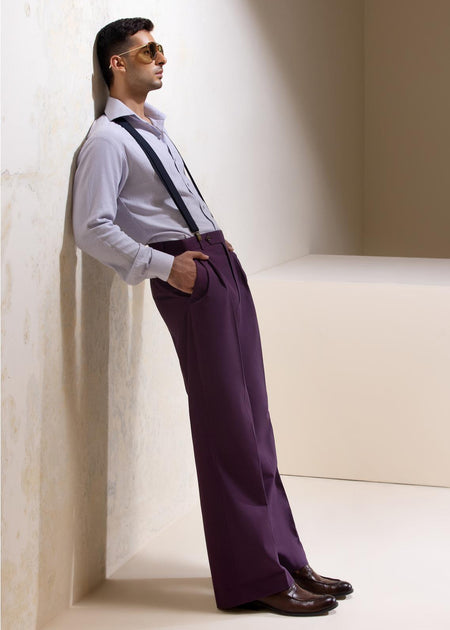 Mohtaram - Mid-Rise Wide-leg Pleated Cotton Trousers