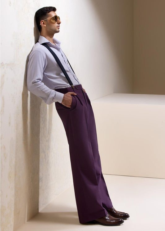 Mohtaram - Mid-Rise Wide-leg Pleated Cotton Trousers