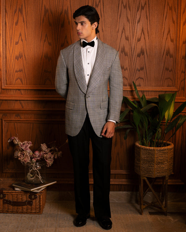 White Pleated-Bib Tuxedo Shirt with French Cuffs