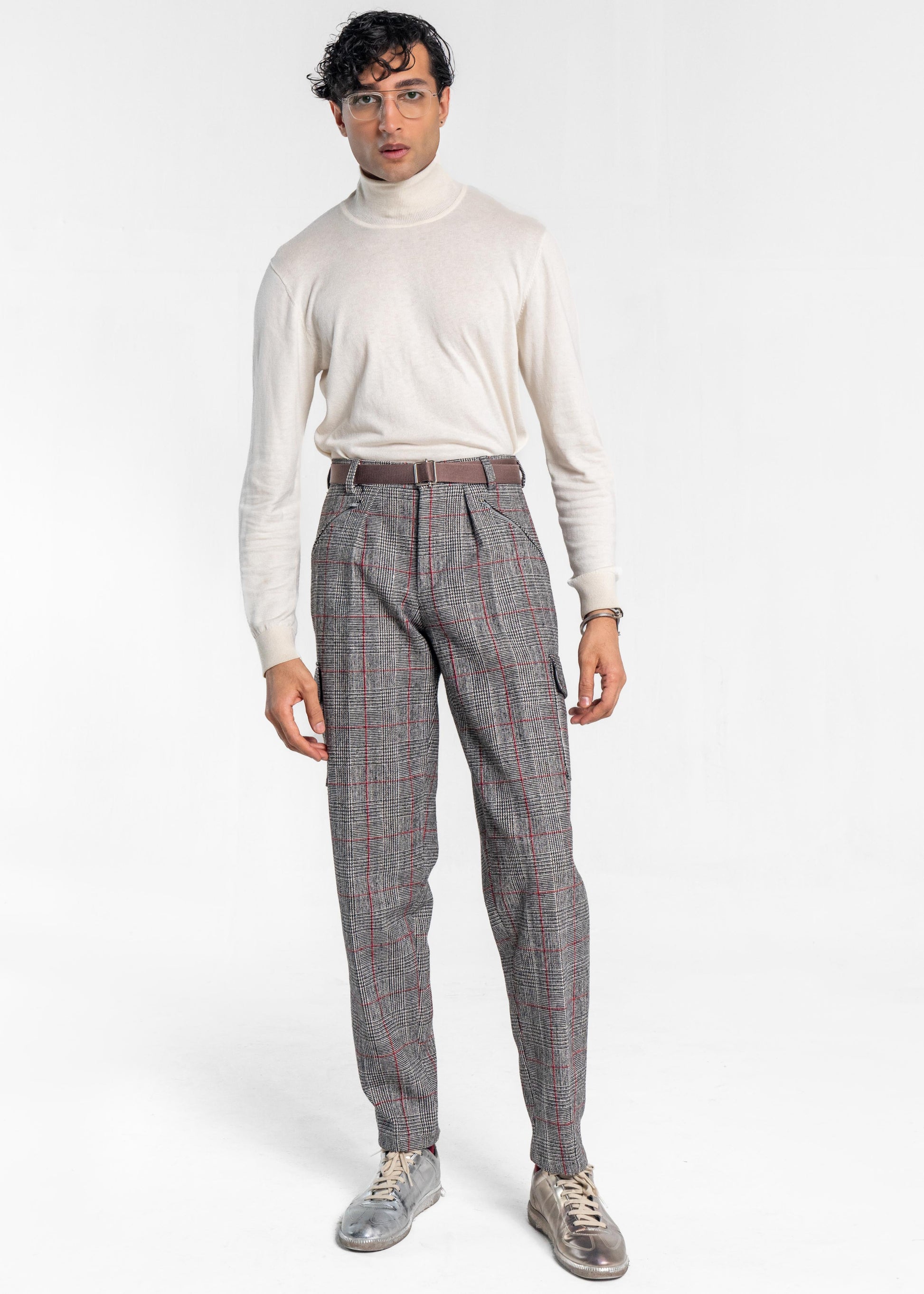 Plaid Cargo Trousers