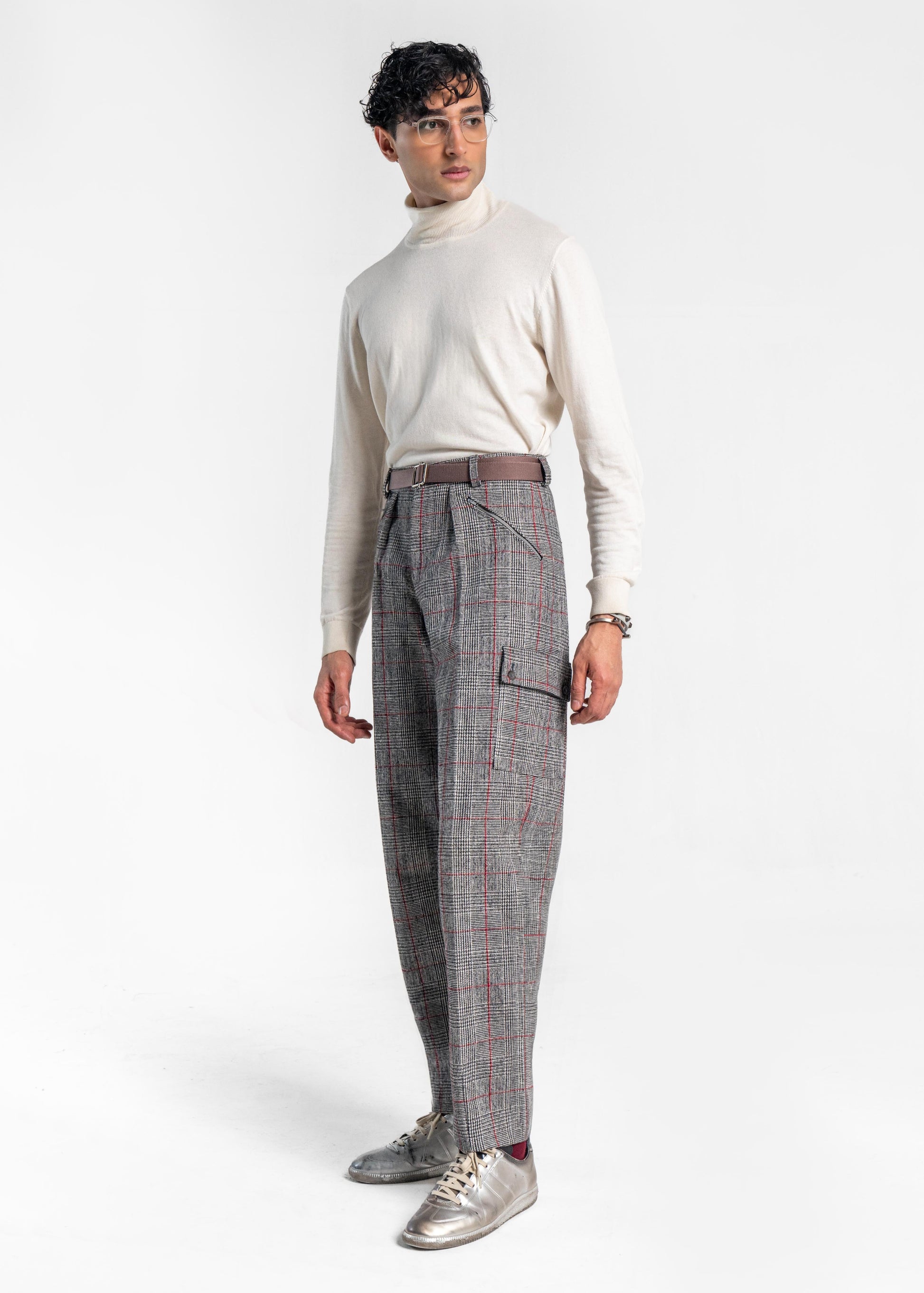 Plaid Cargo Trousers