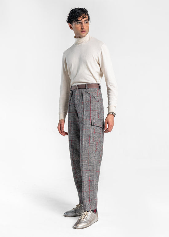 Plaid Cargo Trousers