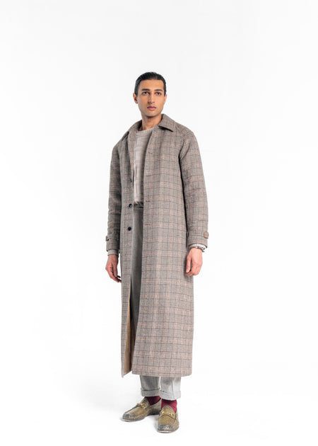 Plaid Overcoat with Sherling Lining